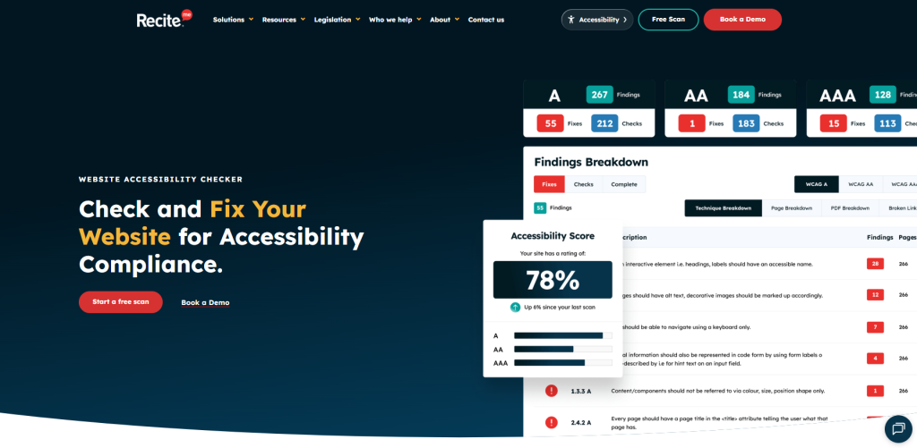 #1 - Recite Me Accessibility Checker