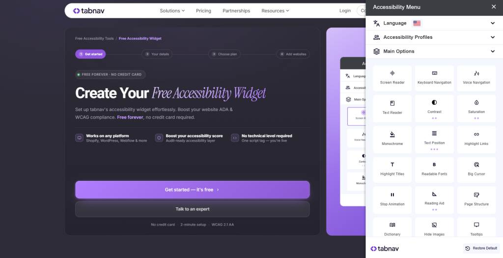 tabnav widget